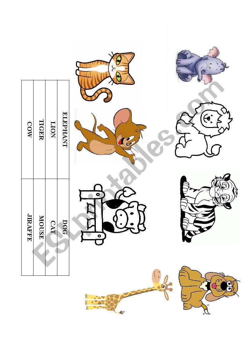 ANIMALS worksheet