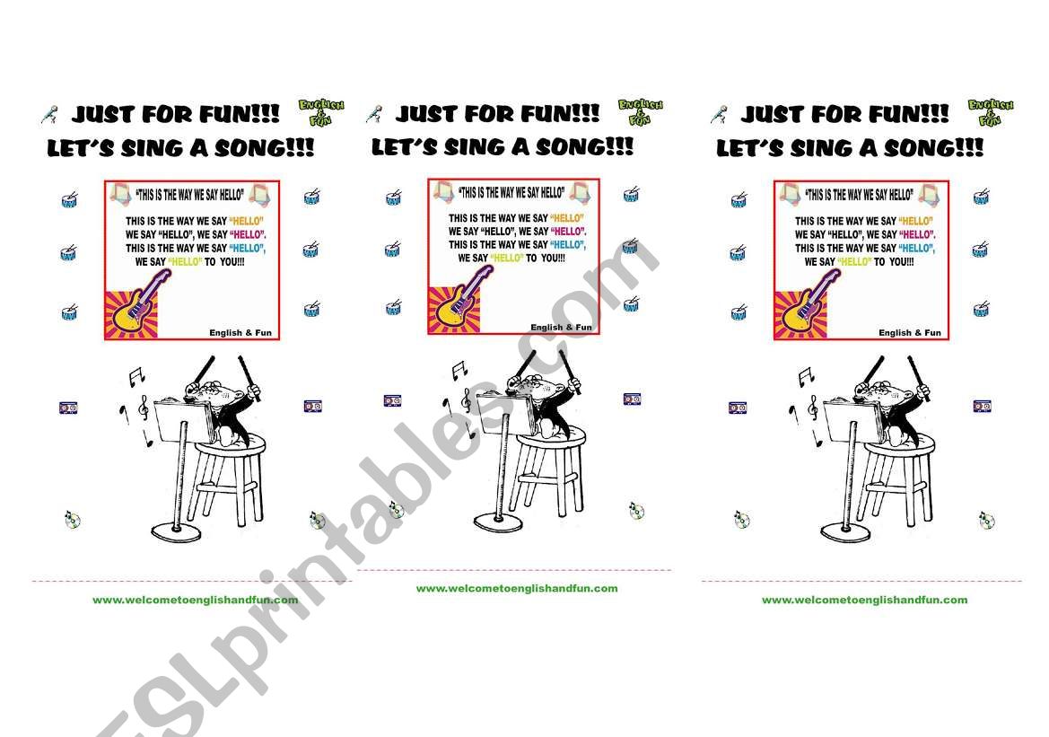 Hello Song worksheet