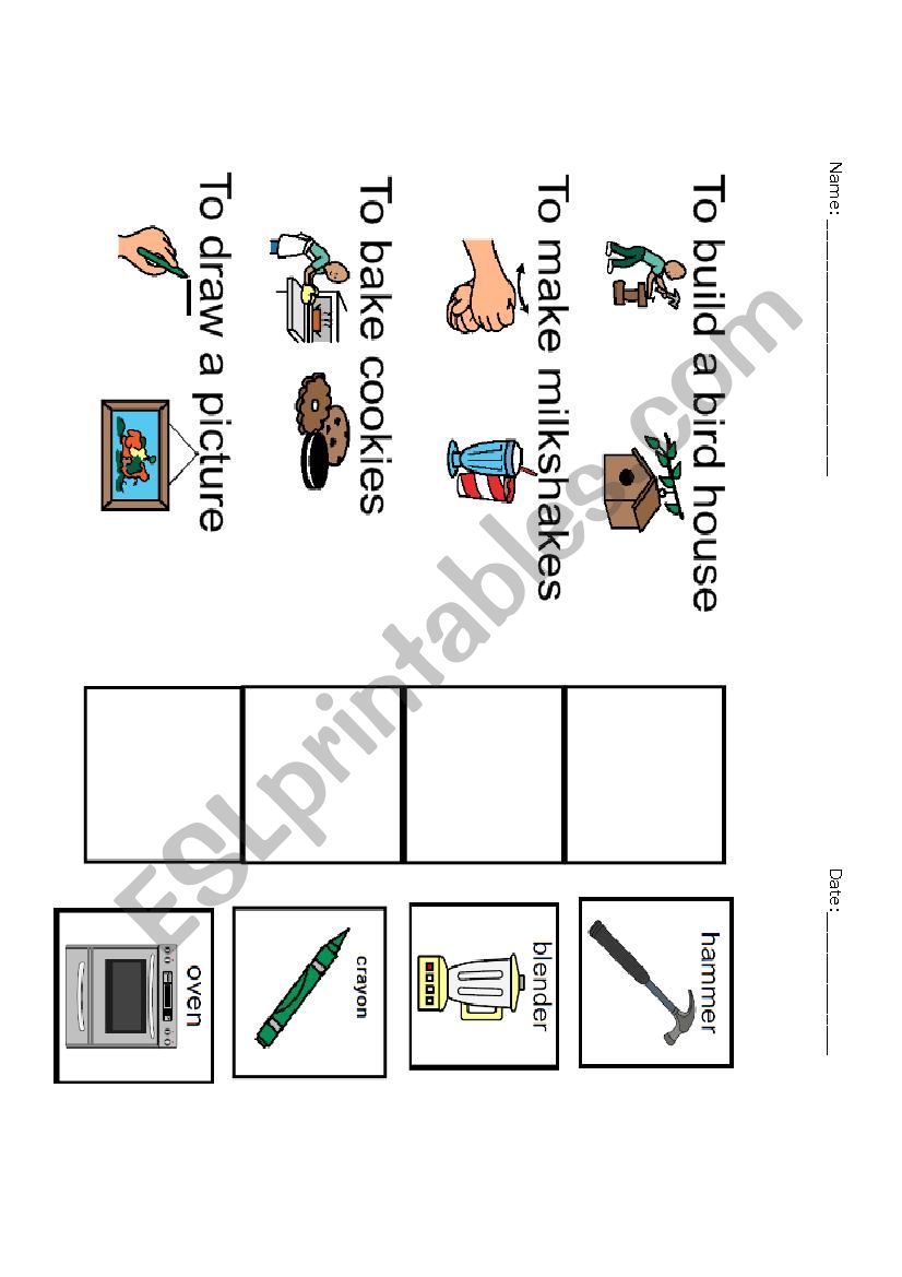 Tools we use worksheet