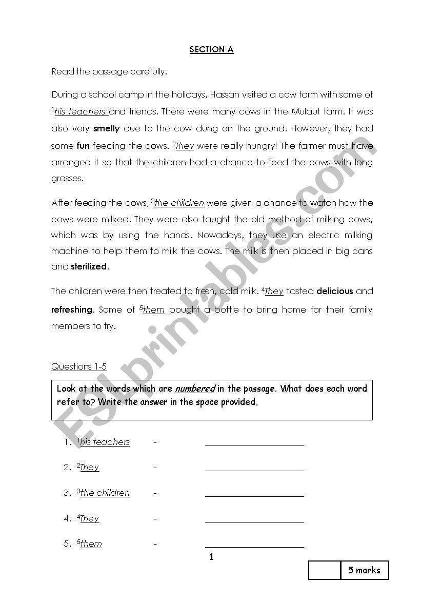 A visit to a farm worksheet