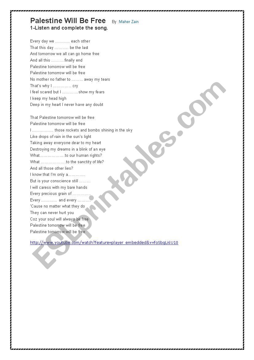 A Good Song To Practise Future Simple Tense Using Will ESL Worksheet By Zagoracity