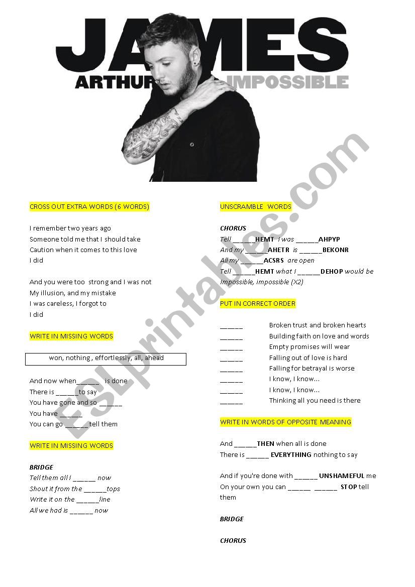 JAMES ARTHUR Â´IMPOSSIBLE