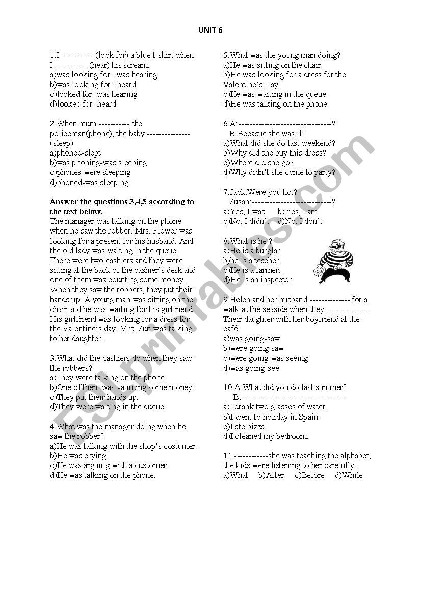 Past Continuos or Simple Past Tense-Spot on 3 unit 3