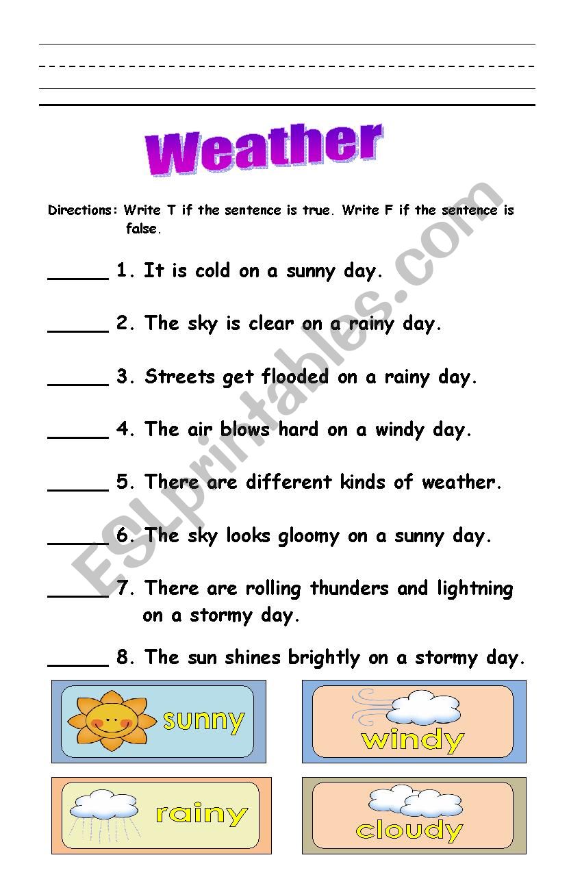 weather worksheet