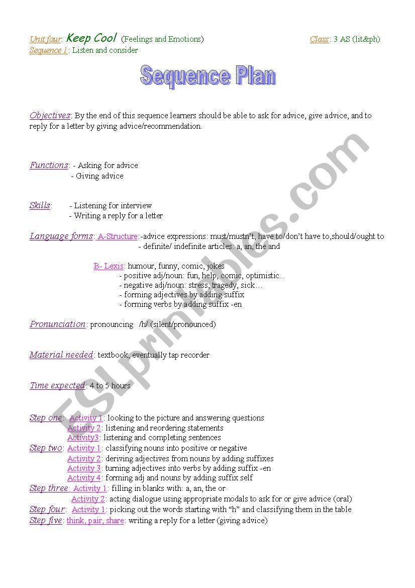 keep cook worksheet