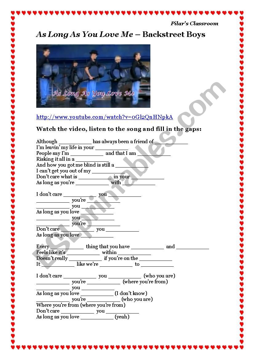 Â´As Long As You Love MeÂ´ by The Backstreet Boys