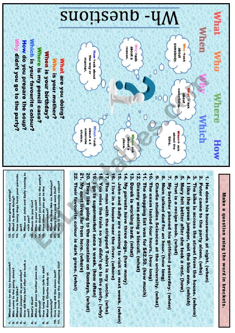 wh- questions worksheet