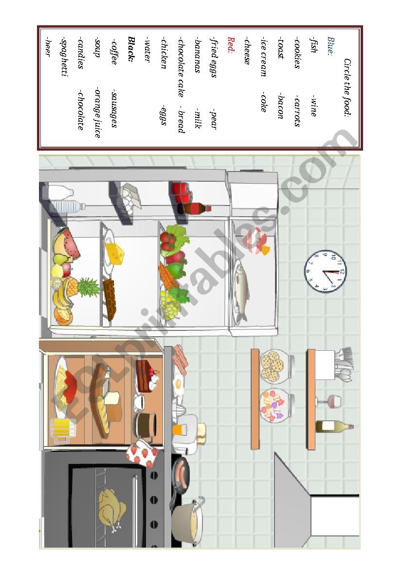 Food Guessing Game worksheet