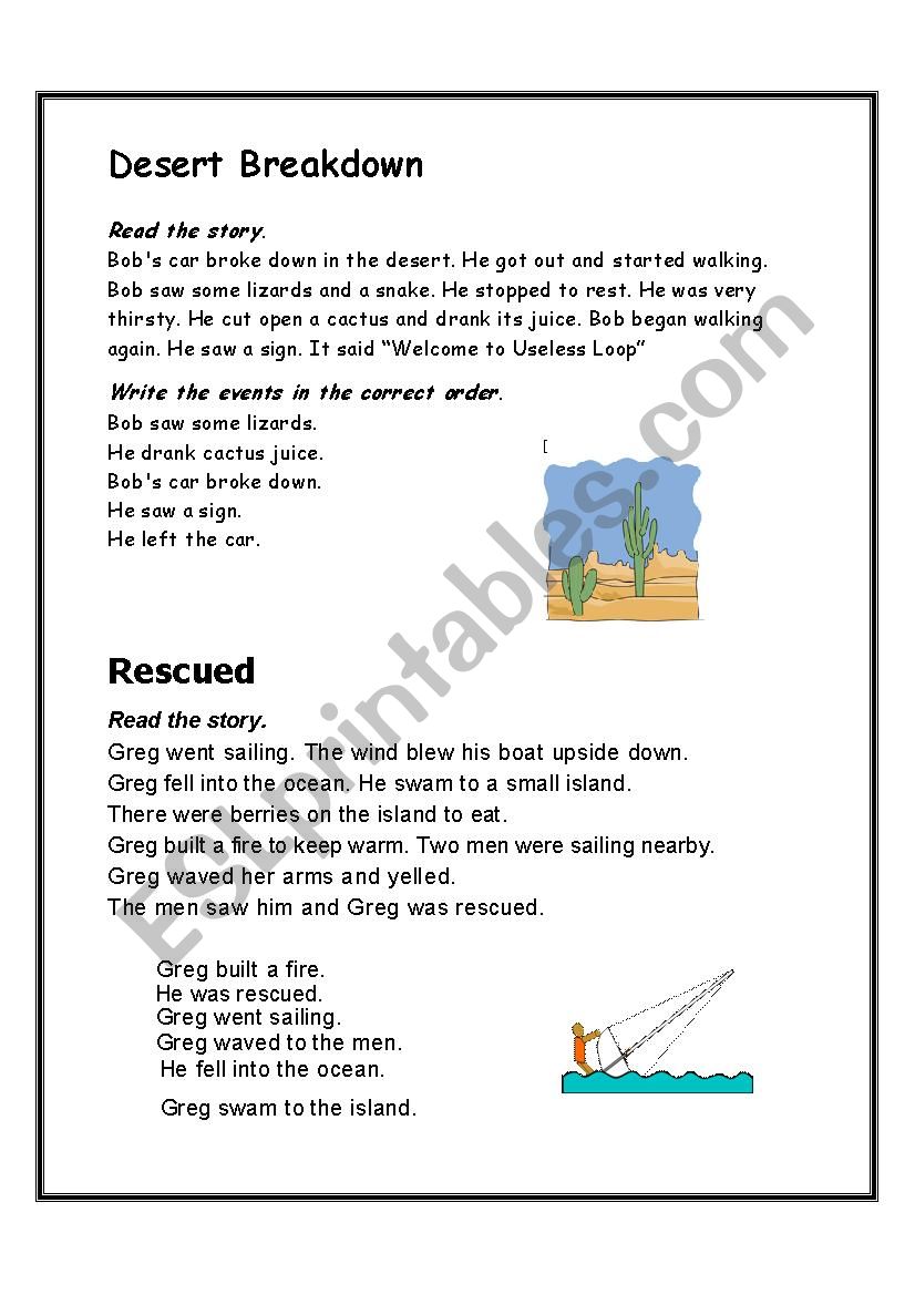 Story Sequencing 2 worksheet