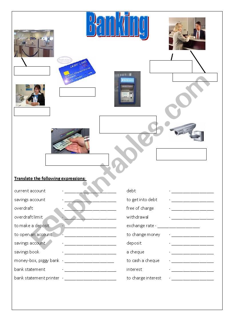 Banking worksheet