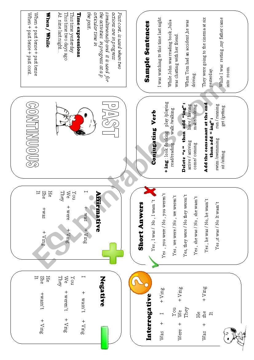 past continuous minibook worksheet