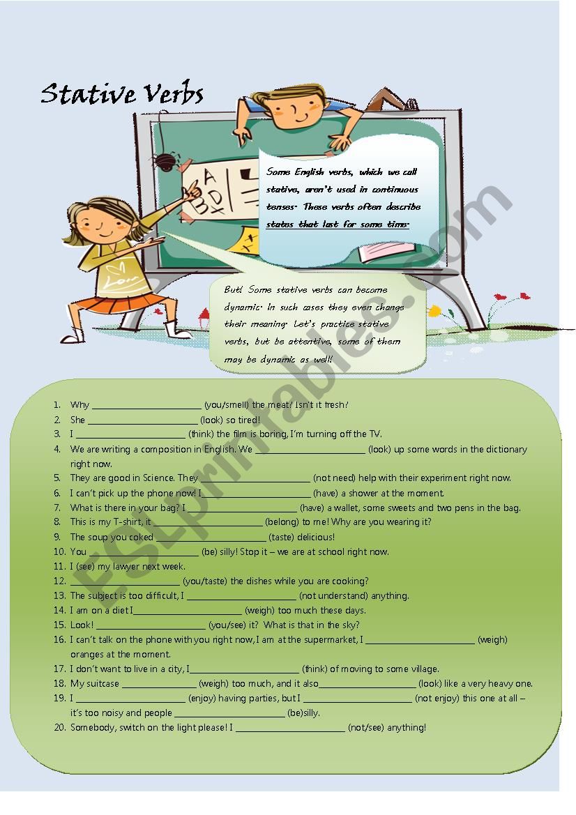 Stative Verbs worksheet