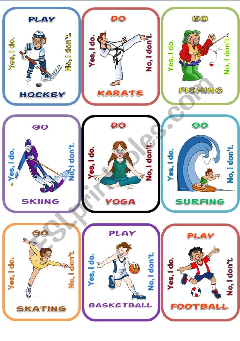 Sports Go fish 1 worksheet