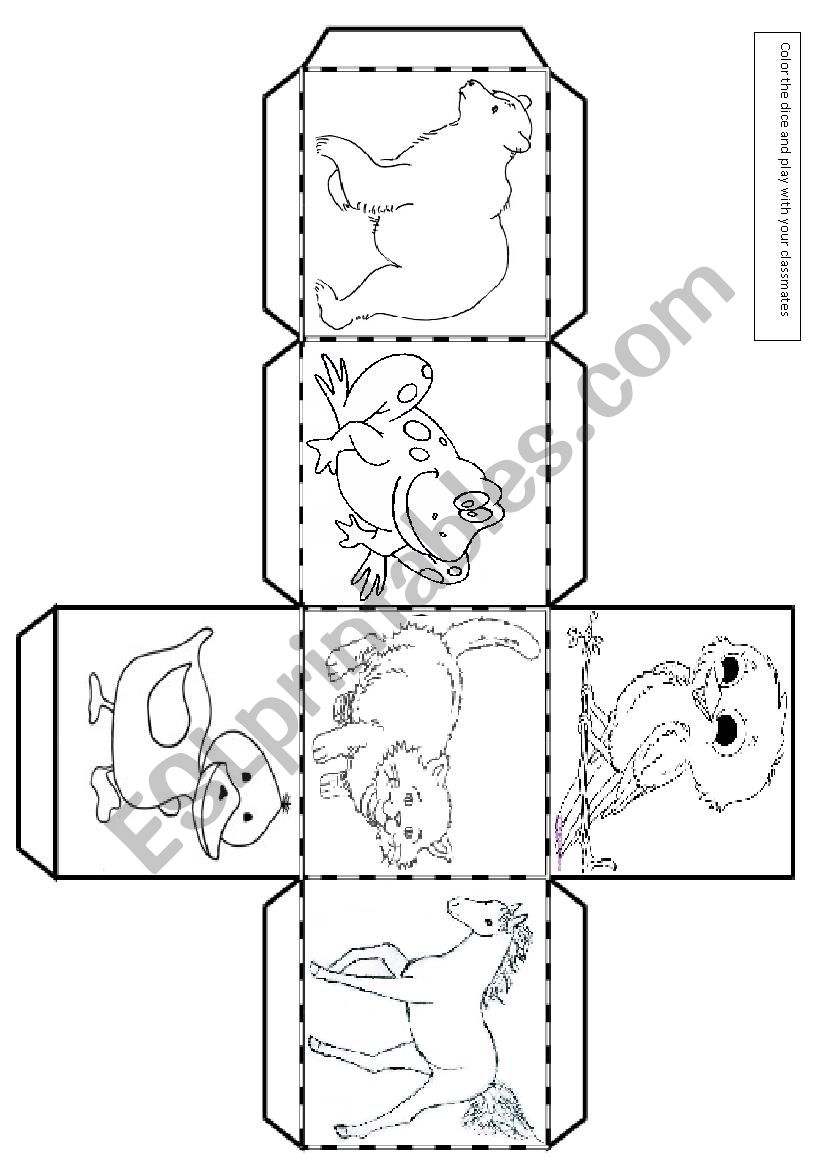 Brown bear story dice I worksheet