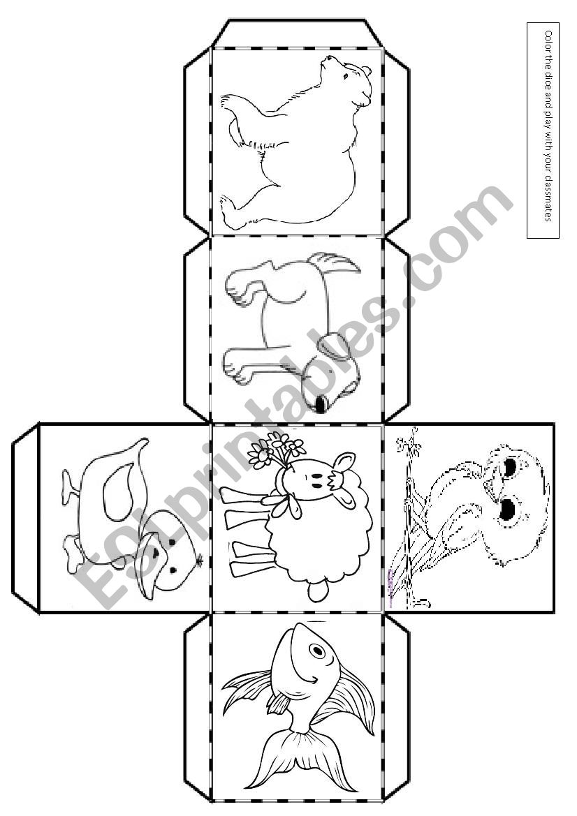 Brown bear story dice II worksheet