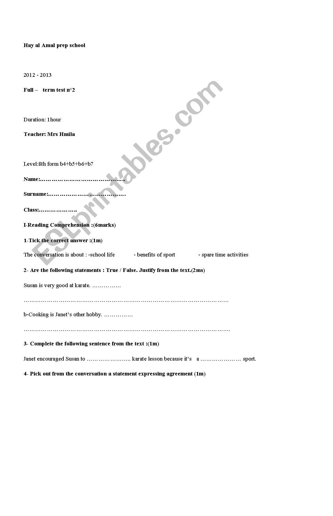 synthese2 8me worksheet