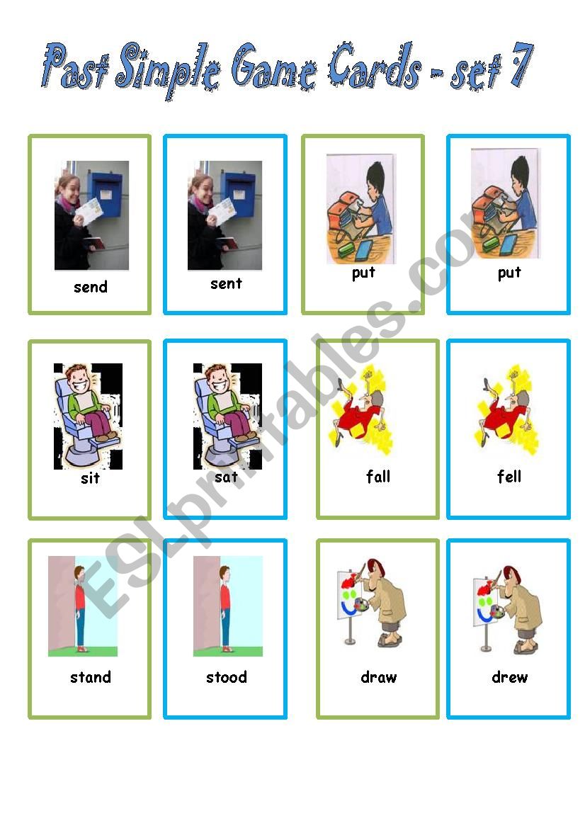 Simple Past - Game Cards / set 7