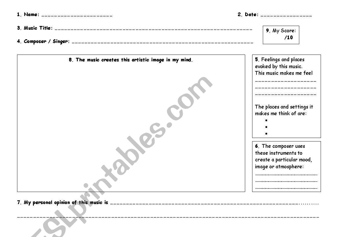 music worksheet worksheet