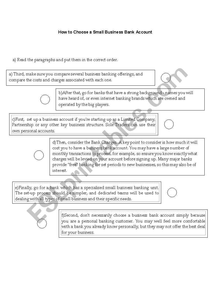 Instructive Text worksheet