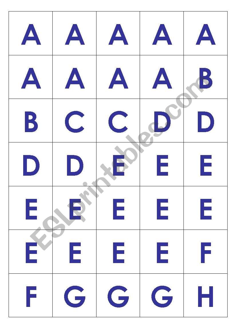 Scrabble Tiles (upper case) worksheet