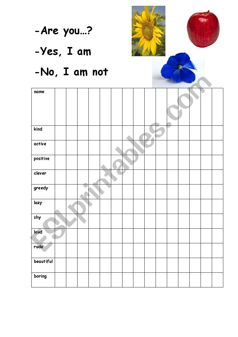 Character worksheet