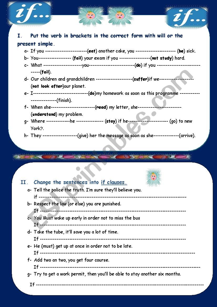 IF (part 1) worksheet