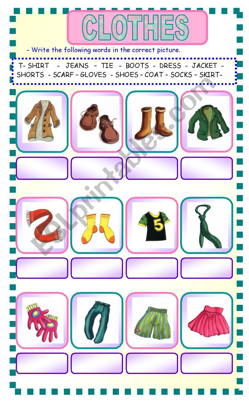 Clothes  worksheet