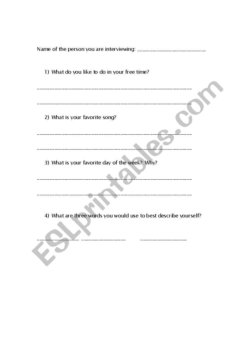 Speaking Practice  worksheet