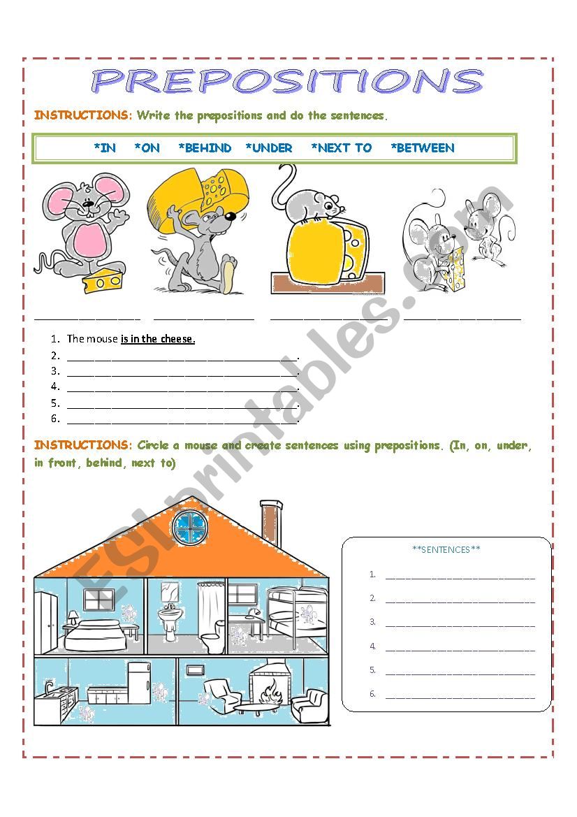 PREPOSITIONS worksheet