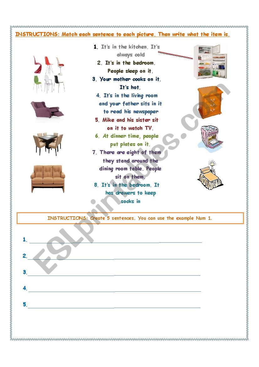 riddle - house worksheet