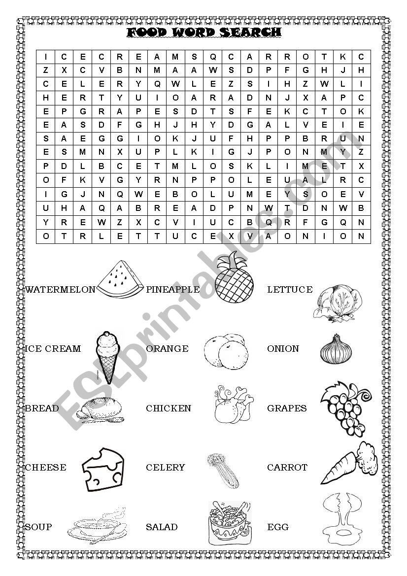  FOOD worksheet