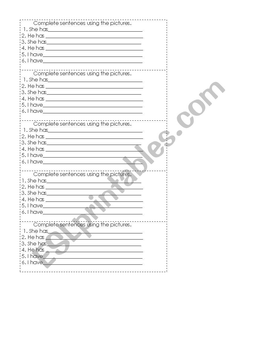 parts of the body worksheet