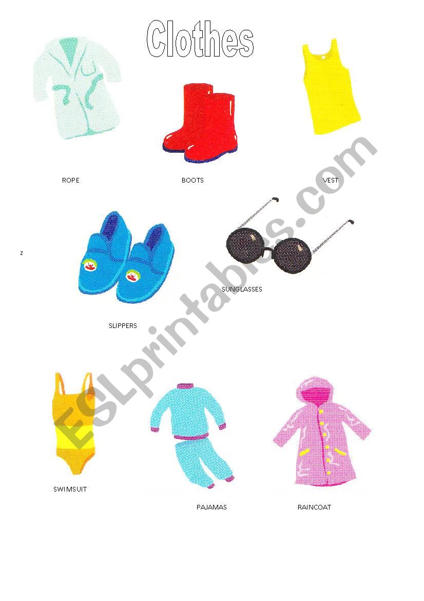 CLOTHES worksheet