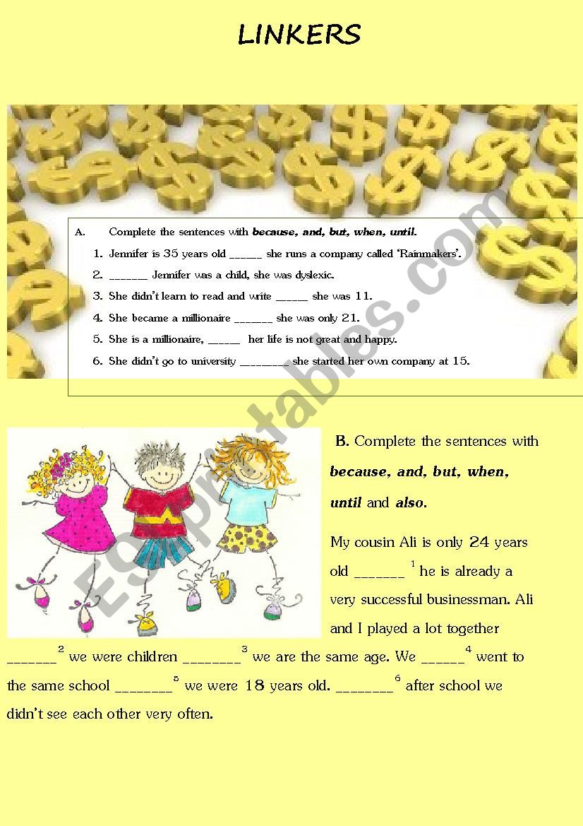 Linkers worksheet