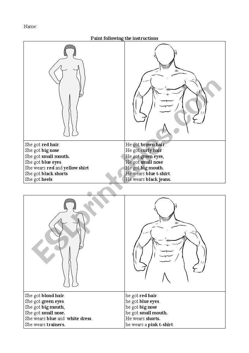 Clothing and physical descriptions
