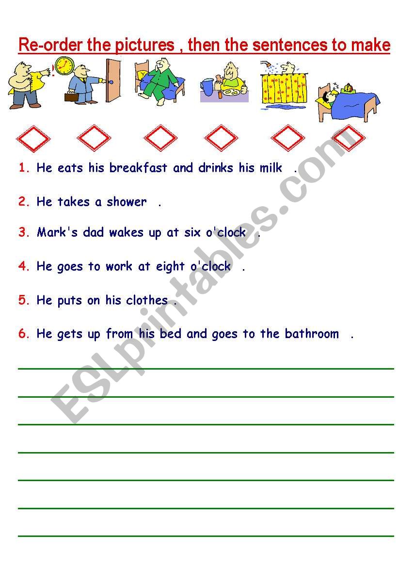 daily routine worksheet