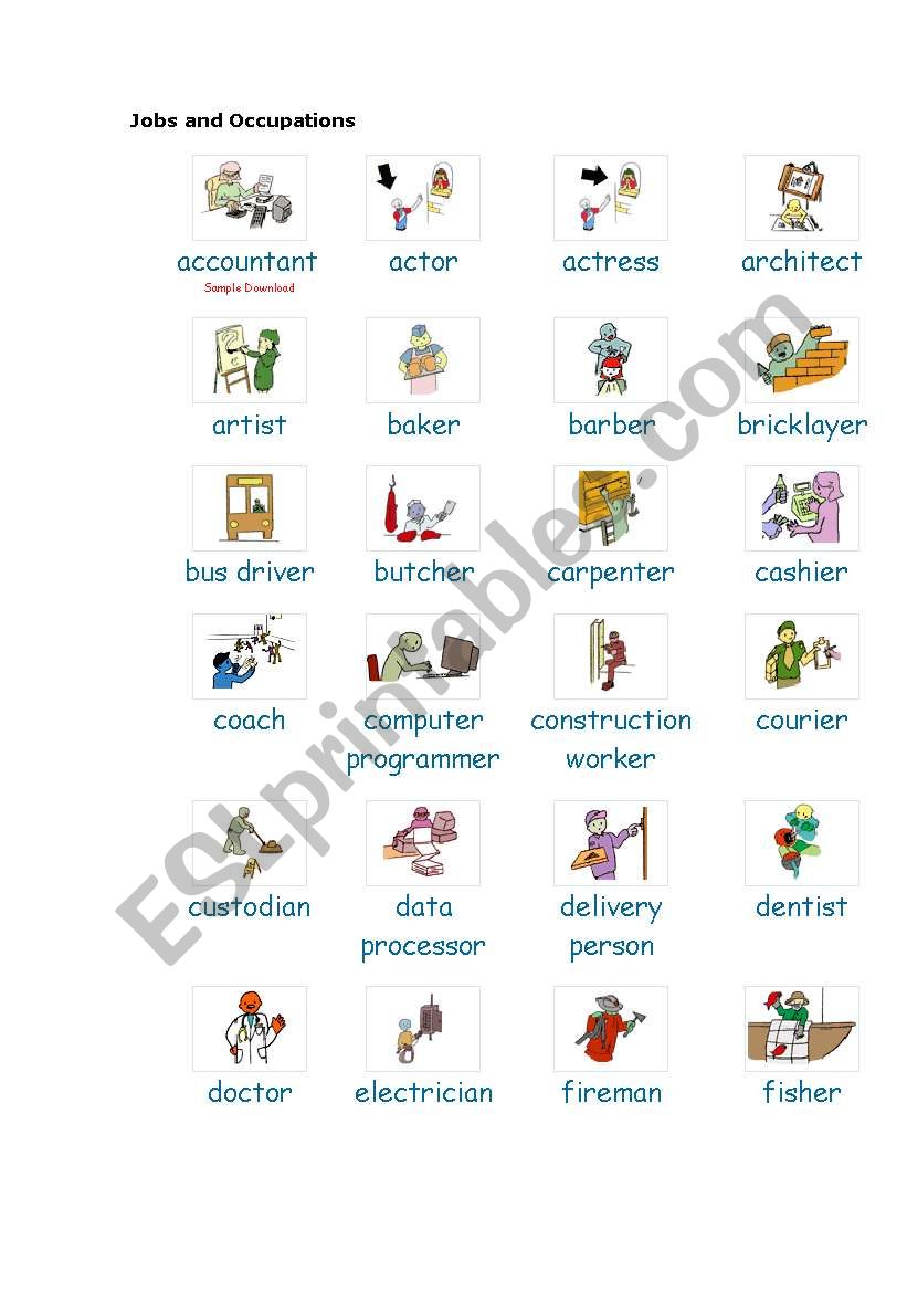 jobs worksheet