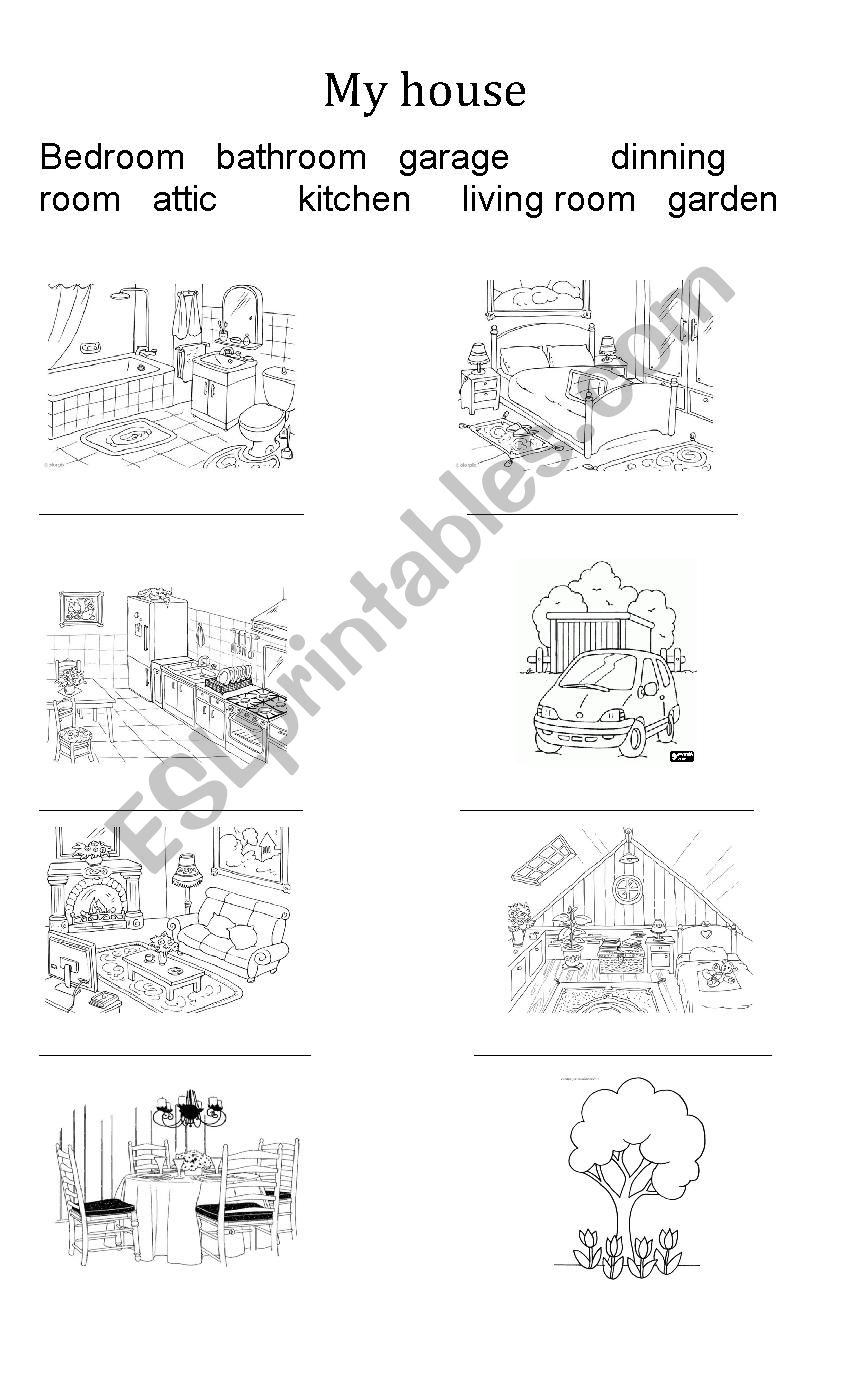 parts of the house worksheet