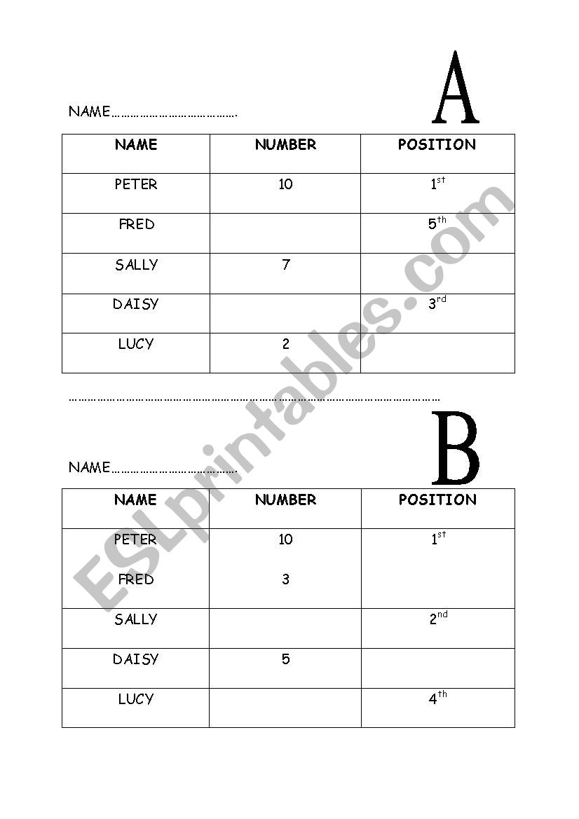 back to back worksheet