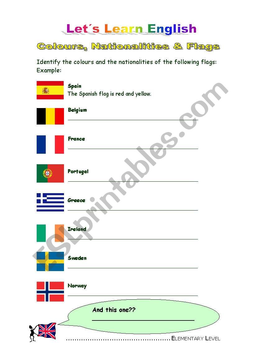 Colours, Nationalities and Flags