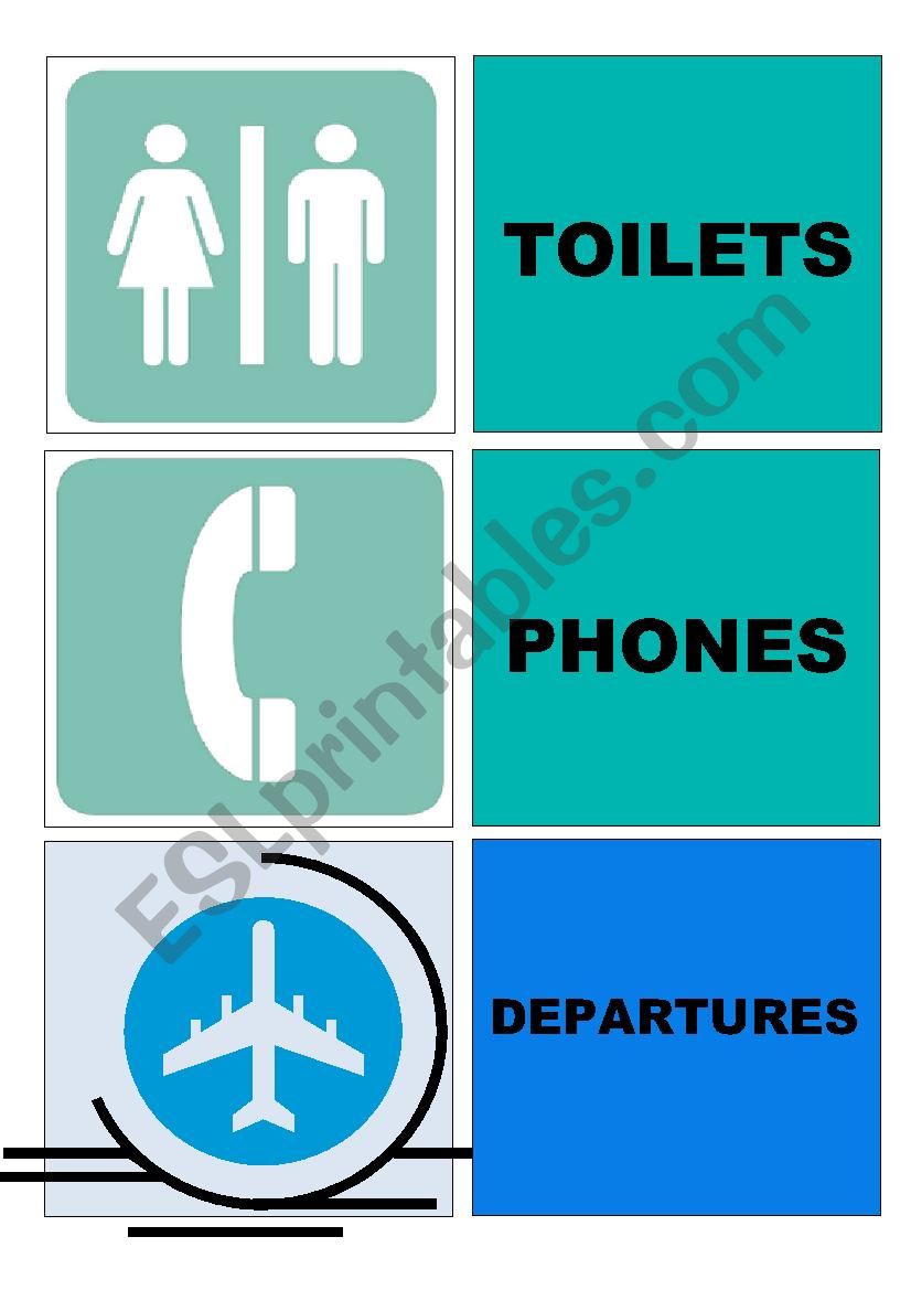 SIGNALS AT THE AIRPORT HIGH DEFINITION FLASHCARDS