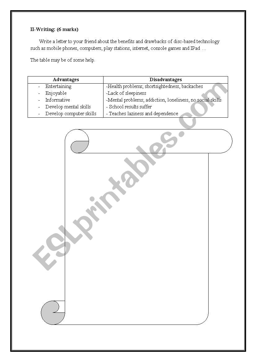technolgy worksheet