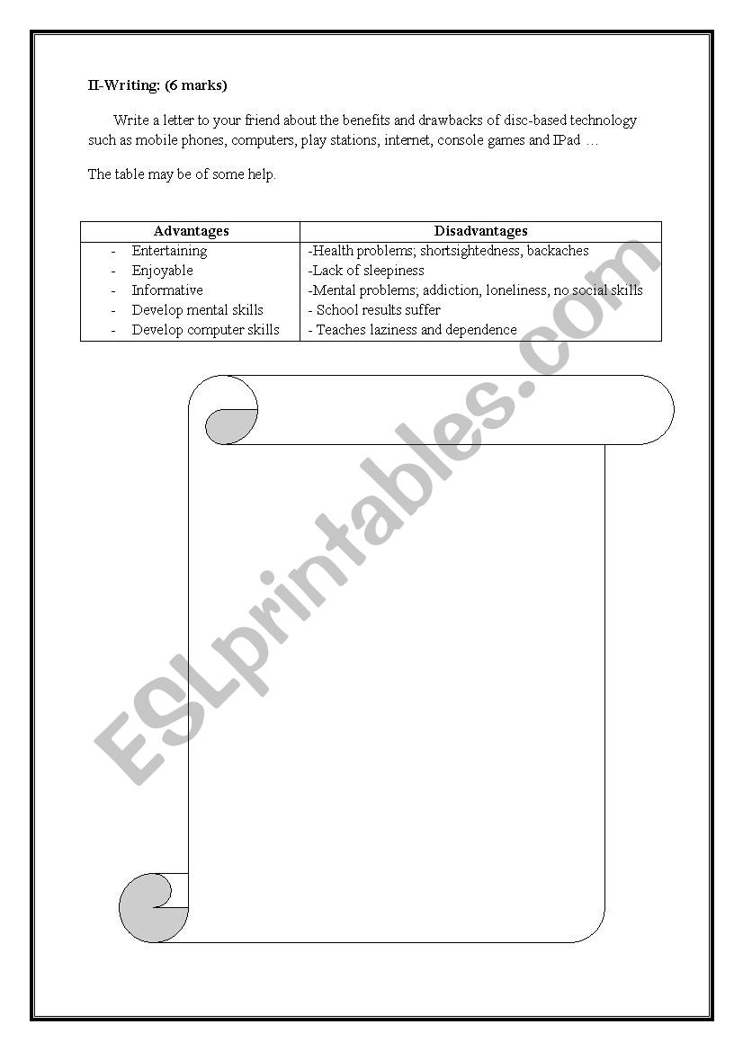 technolgy worksheet