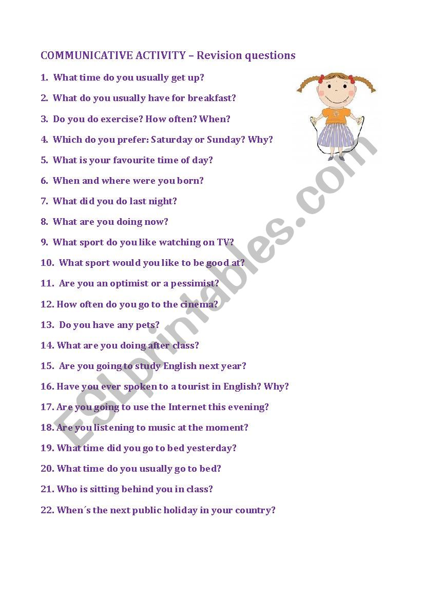 Communicative activity - questions
