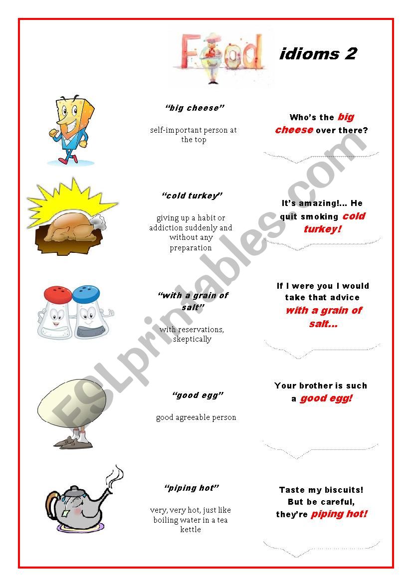 Food Idioms 2 worksheet