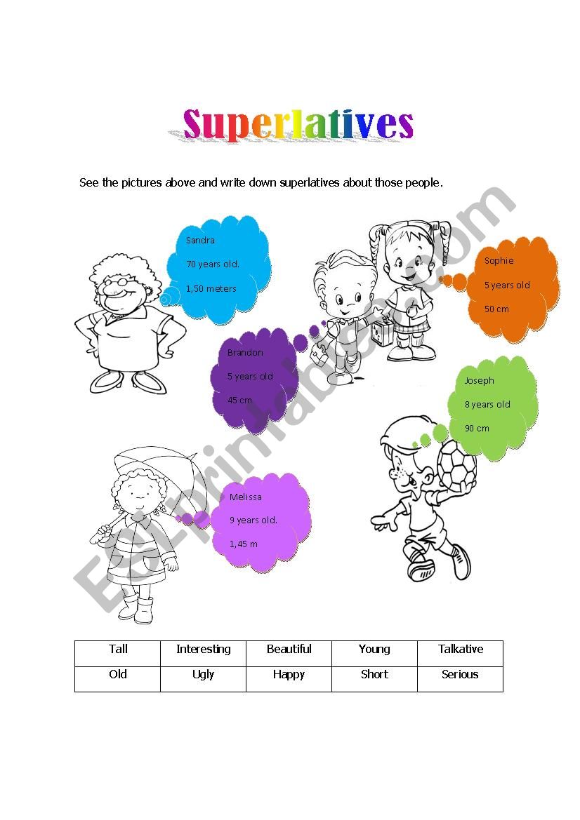 Superlatives  worksheet
