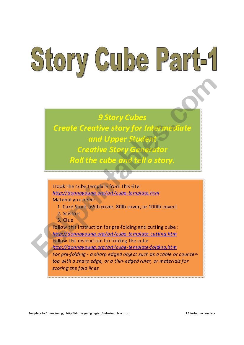 Story Cube Part-1 worksheet