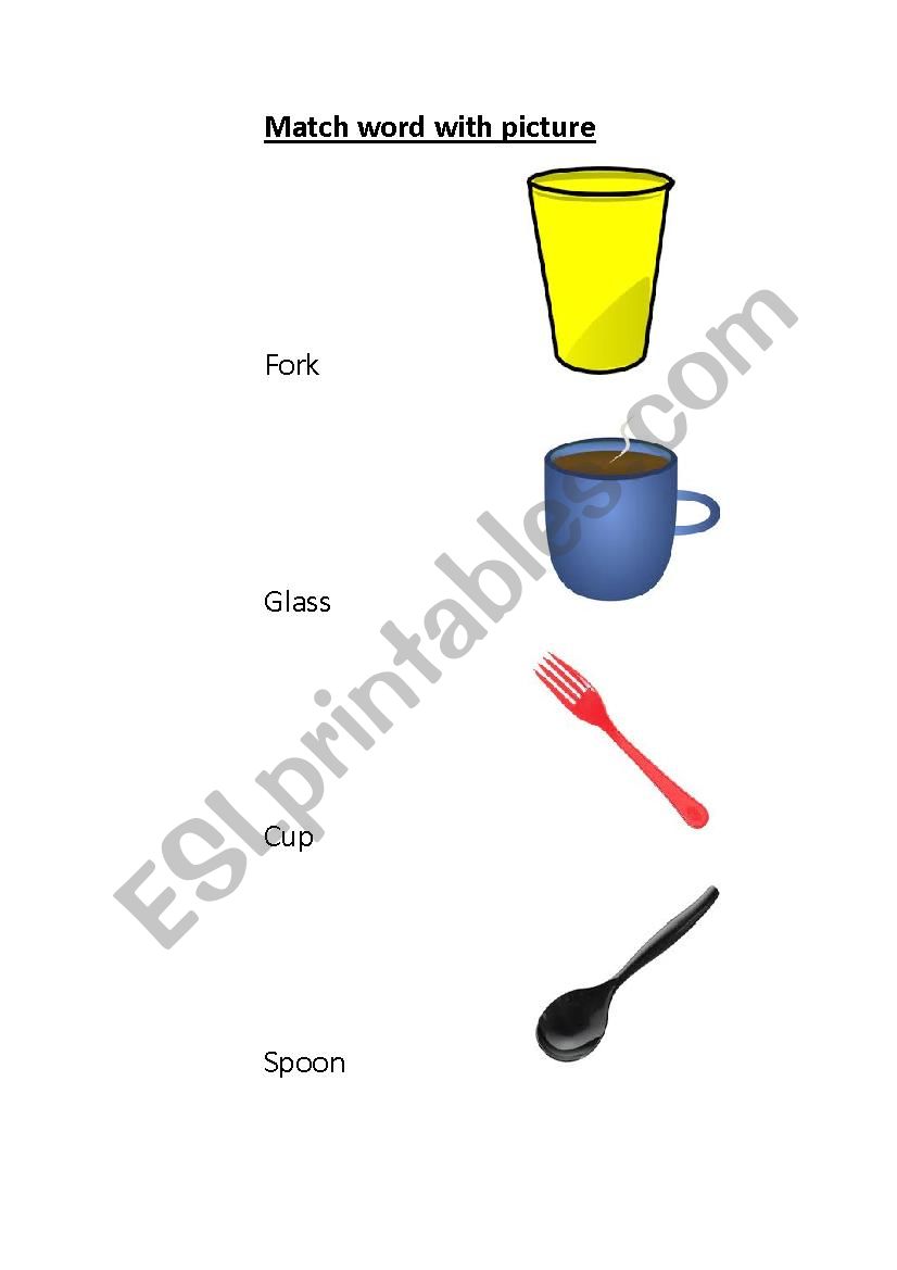 match word with picture worksheet