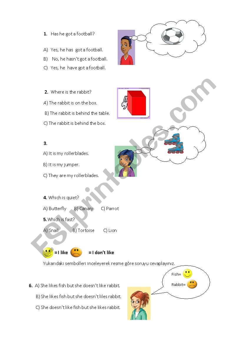 test worksheet