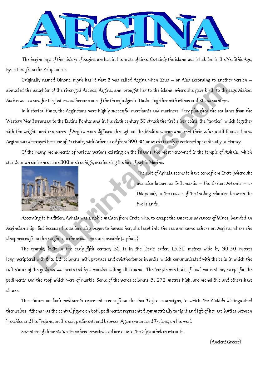 Aegina worksheet